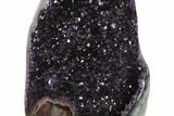 Dark Purple, Amethyst Cluster With Metal Stand - Uruguay #126134-1